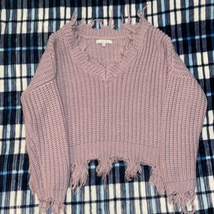 Cropped knit sweater